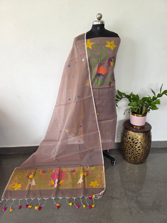 Handloom muslin paithani jamdhani set - JMM365