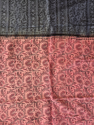 Handblock chanderi silk salwar set - GE213