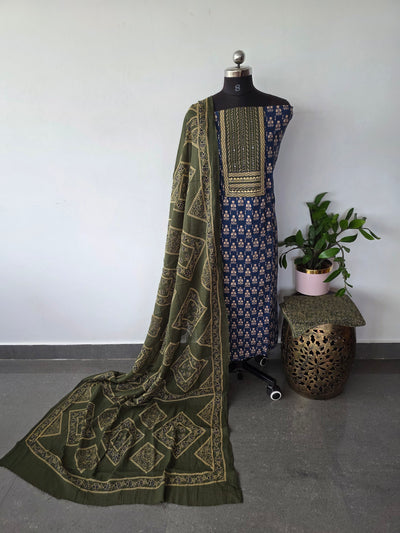 Gamthi ajrakh cotton set - BA291