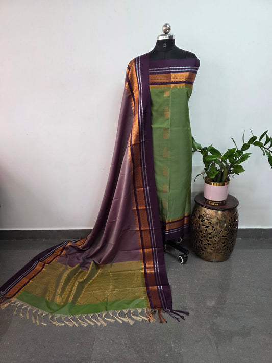 Gadwal border soft silk salwar set - GS6