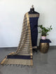 Banarasi silk set with mangalagiri border(Blue)-DW19