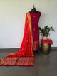 Handcrafted Dola silk banarasi bandhani set -BN143