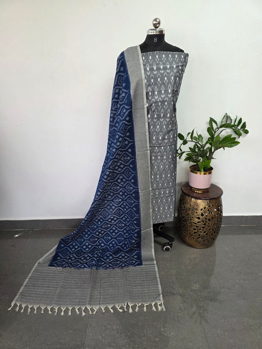Handloom Mercerised ikkat cotton salwar set -  KK181