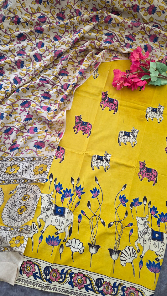 Authentic pure kalamkari cotton set- AK81