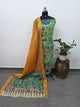 Kalahasthi Handcrafted Penkalamkari bangalore silk set -KH278