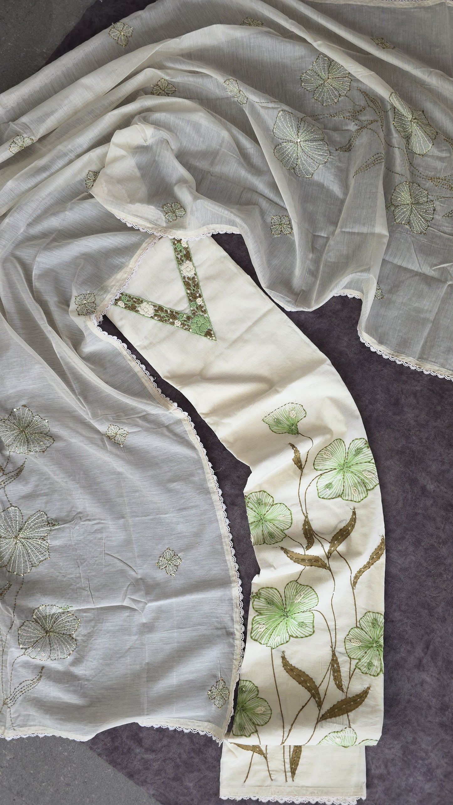 Hand embroidery silk cotton  salwar set - AS87