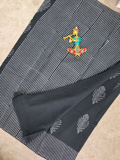Handblock Jaipuri pure cotton saree - JA530