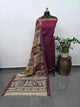 Earth & Loom - Mangalagiri cotton top with chennuri kalamkari silk shawl - MK27