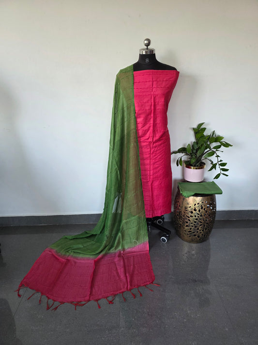 Bamboo tussar Bhagalpuri silk set - BA197
