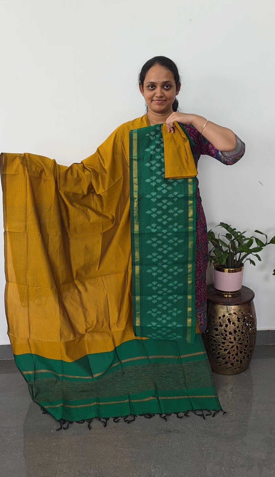 Pochampally sico set with ikkat damn - SD537