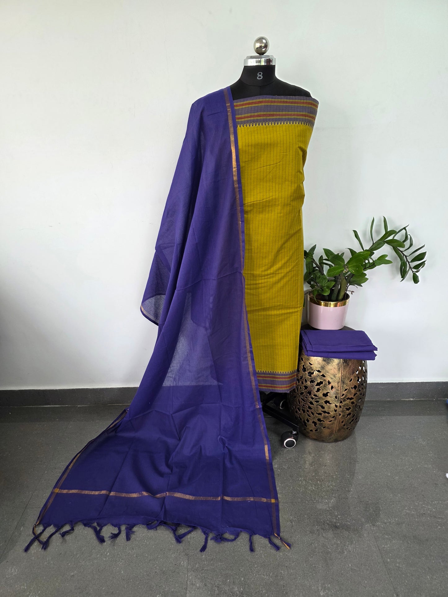 Mangloo Dobby south cotton salwar set - HJ84