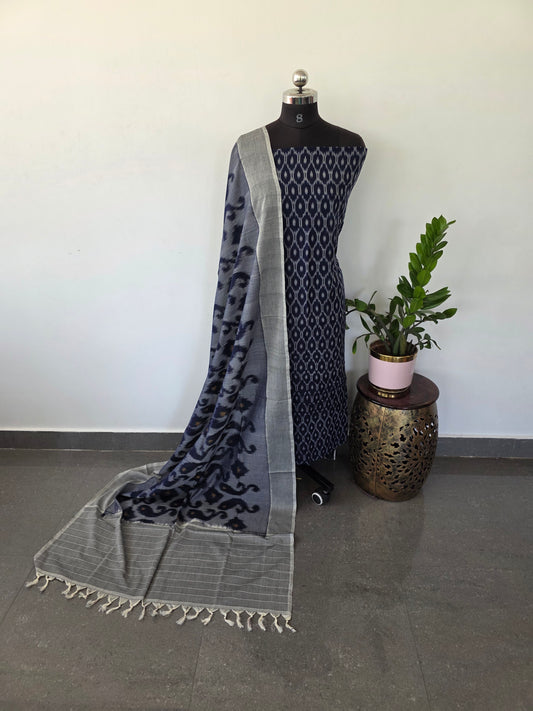 Handloom Mercerised ikkat cotton salwar set - MKK33