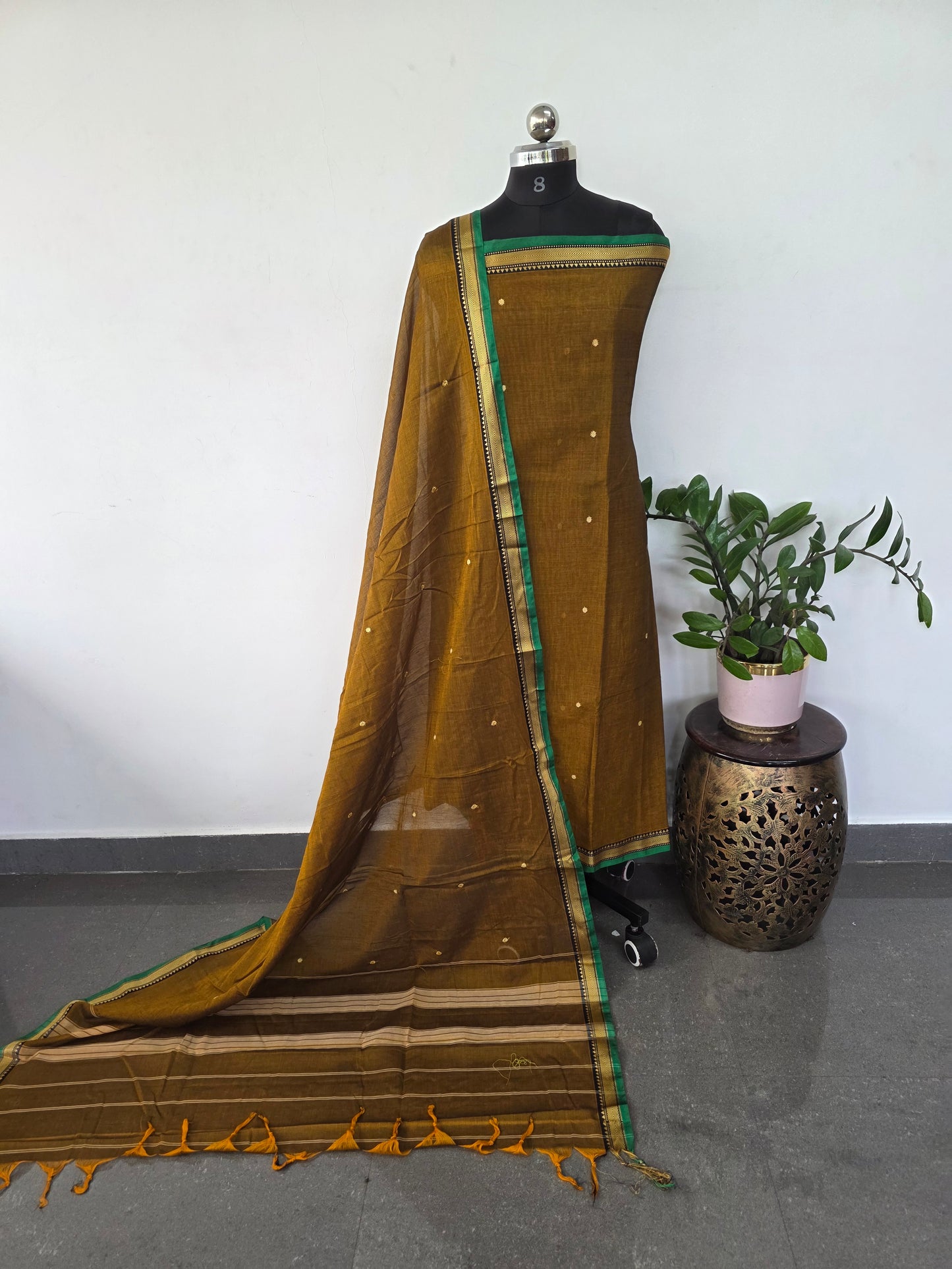 Mercerised narayanapet salwar set with embroidery work (4.5 meters)- NA393
