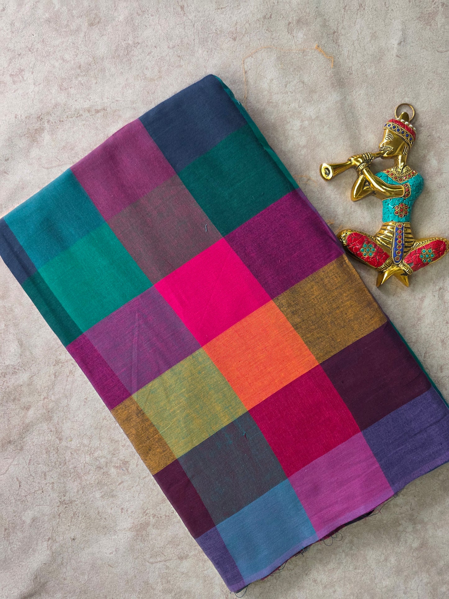 Madras kattam prewashed running material ( 0.5 mtrs ) (4 inches*4 inches) - MD72