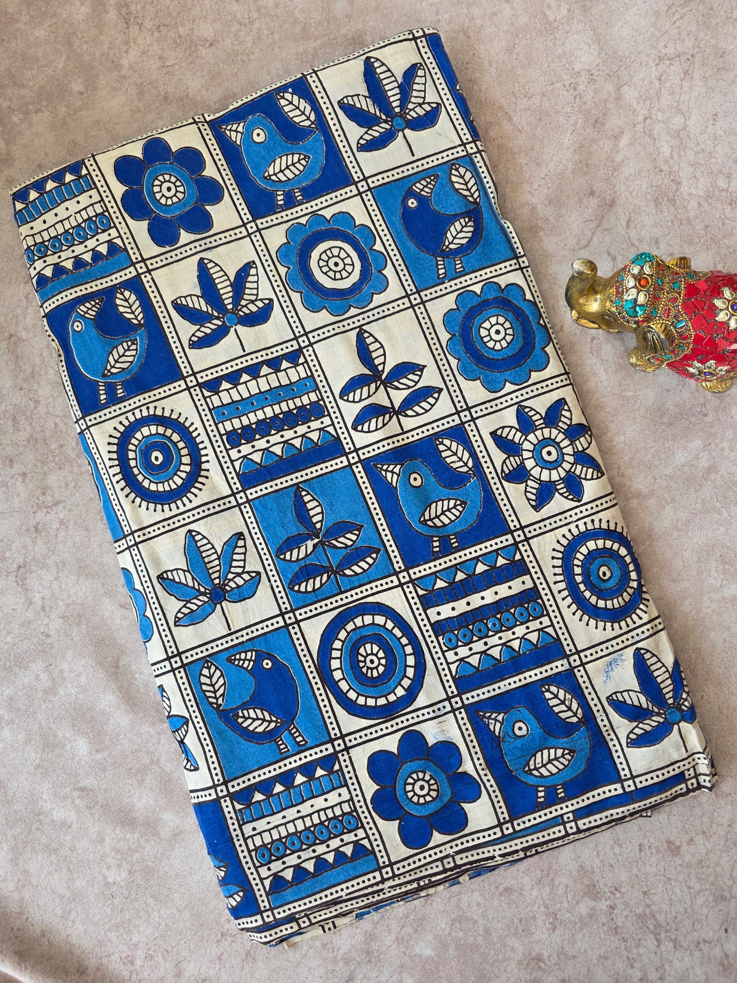 Pure kalamkari cotton running material (0.5mtr)- AK229