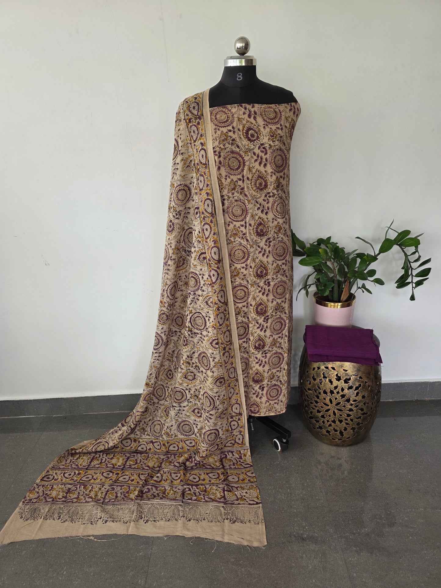 Handblock kalamkari cotton set - AK433