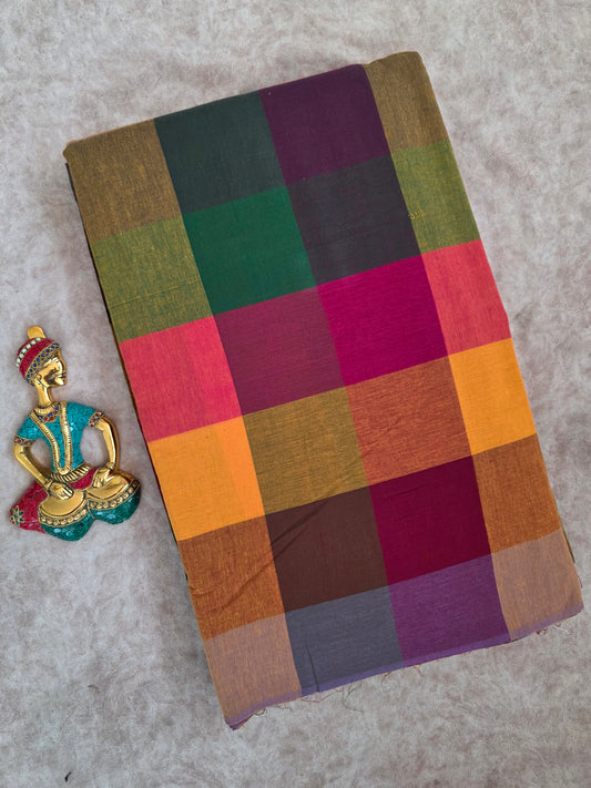 Madras kattam prewashed running material ( 0.5 mtrs ) (4 inches*4 inches) - MD59
