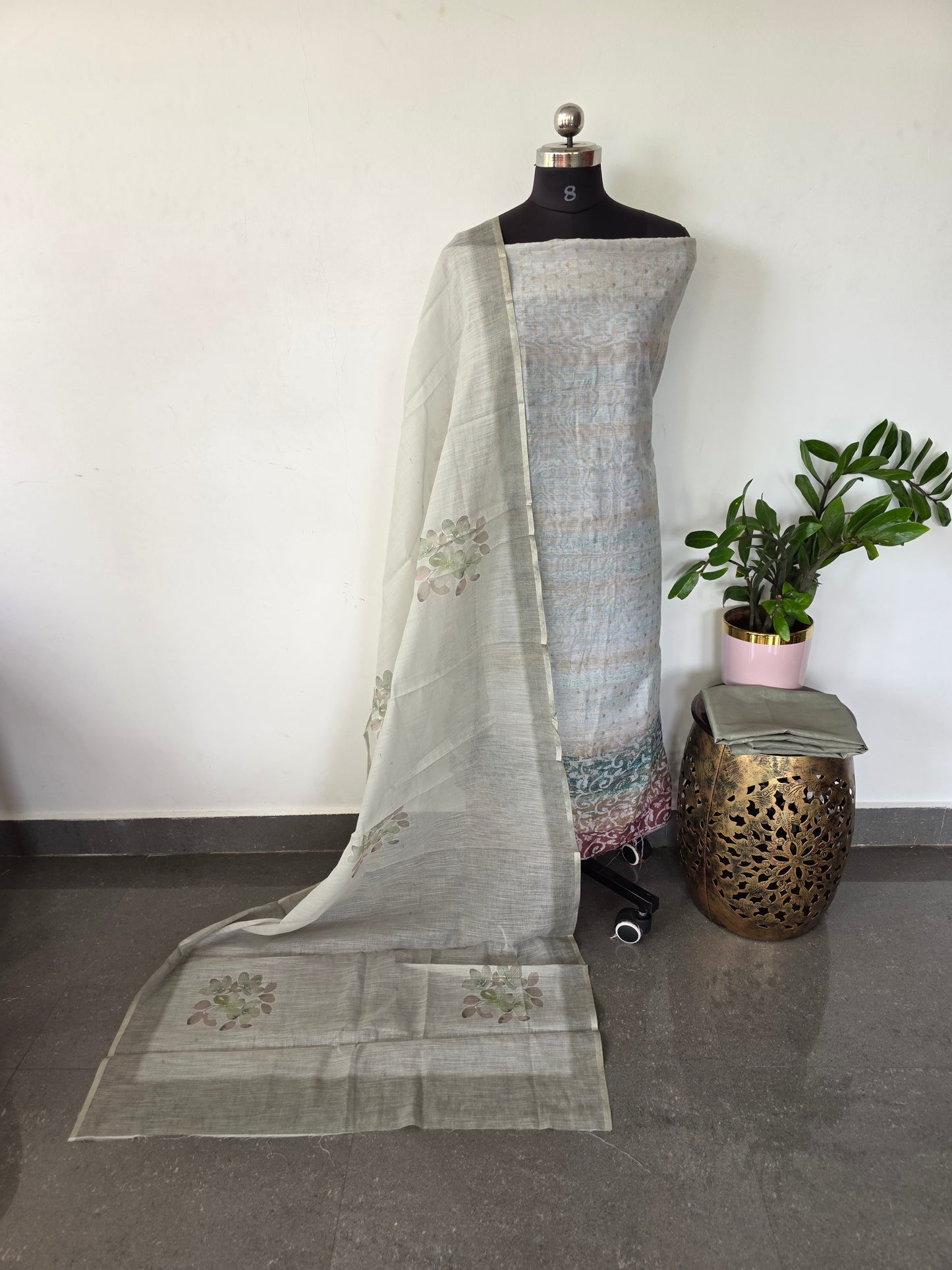 Fancy tussar silk set - CLA422