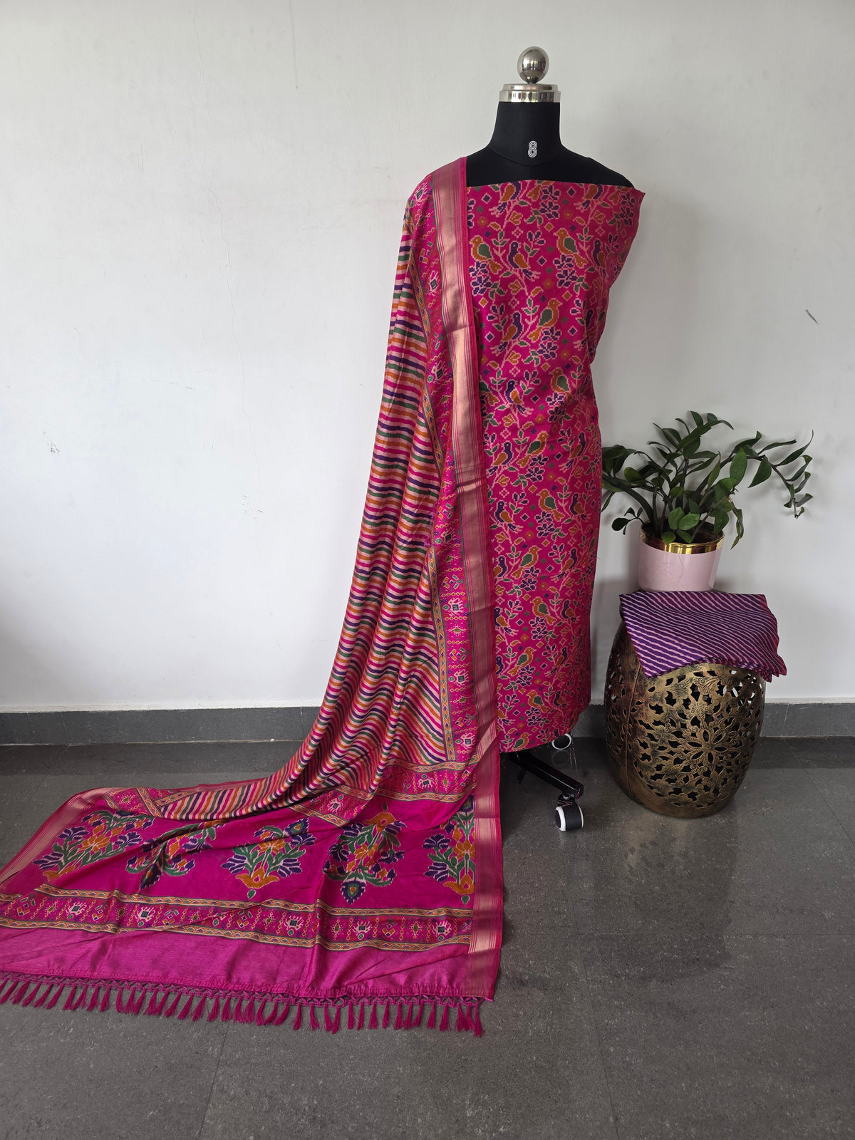 Premium semi Patola silk set -PK120