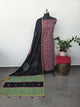 Handcrafted ajrakh cotton top kantha with mirror work cotton shawl - BAA66