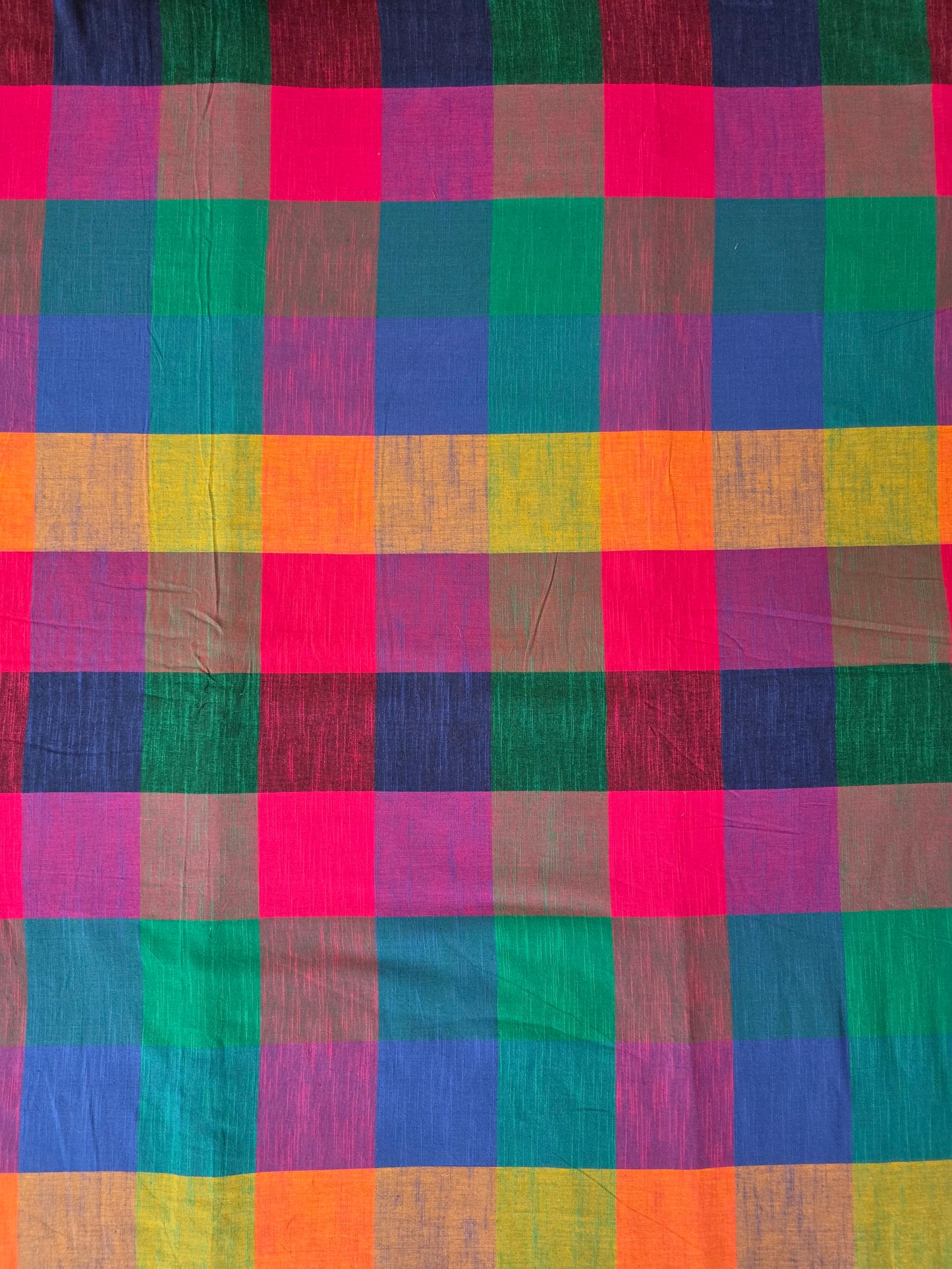 Madras kattam prewashed textured running material (1 mtr) - MD22 (4 inches*4 inches)