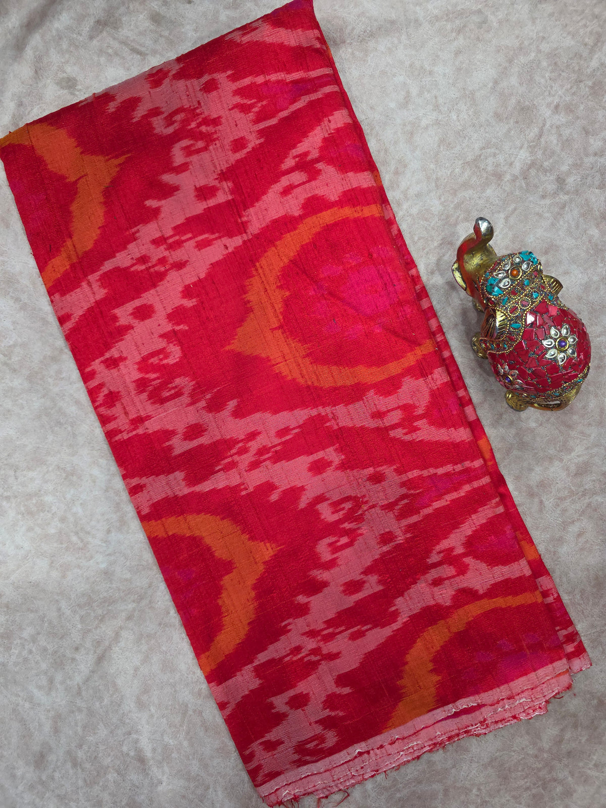Pochampally dubbian ikkat silk running fabric - WW150