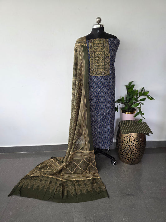 Gamthi ajrakh cotton set - BA285