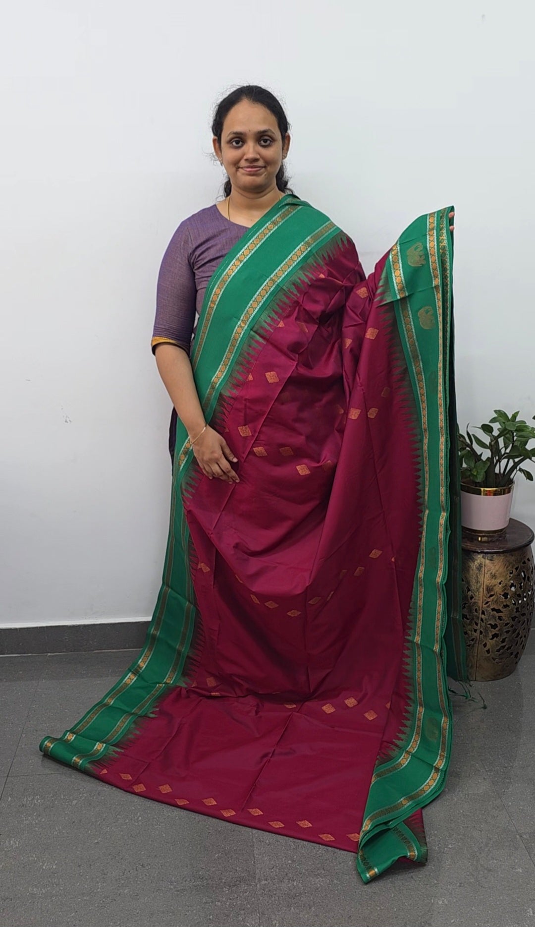 Gadwal semi soft silk saree - GS60