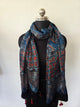 Ajrakh Handblock natural dyed mashru silk stole-MV75