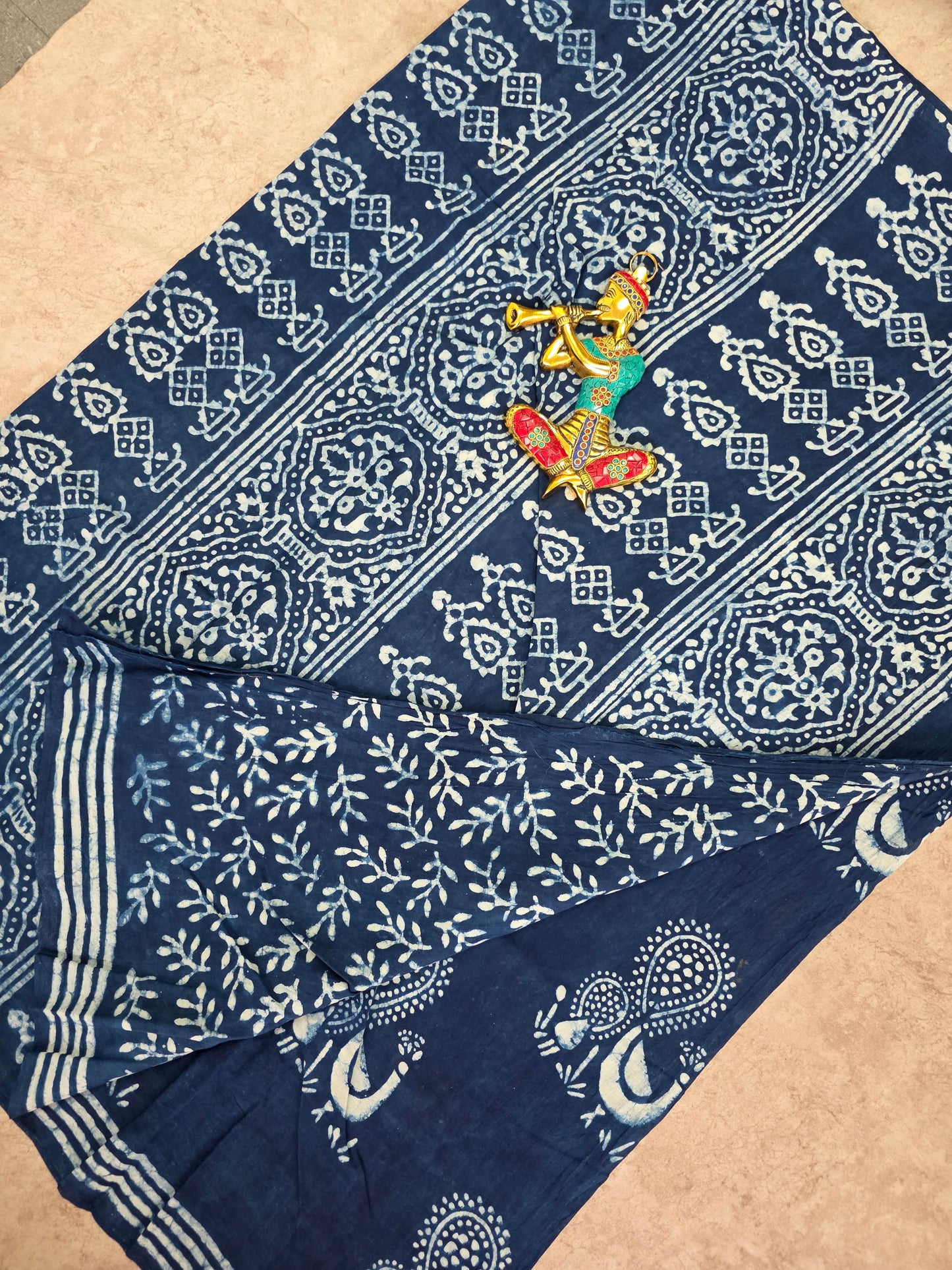 Handblock Jaipuri pure cotton saree - JA523