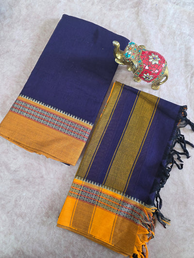 Mercerised narayanapet salwar set (blue) (4.5 meters) - NA586