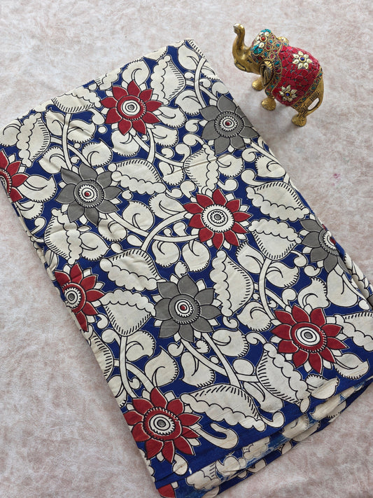 Pure chennuri silk kalamkari running material (0.5 meter)- KM77