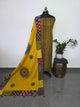 Handcrafted ajrakh cotton top with applique cotton shawl - BAA47