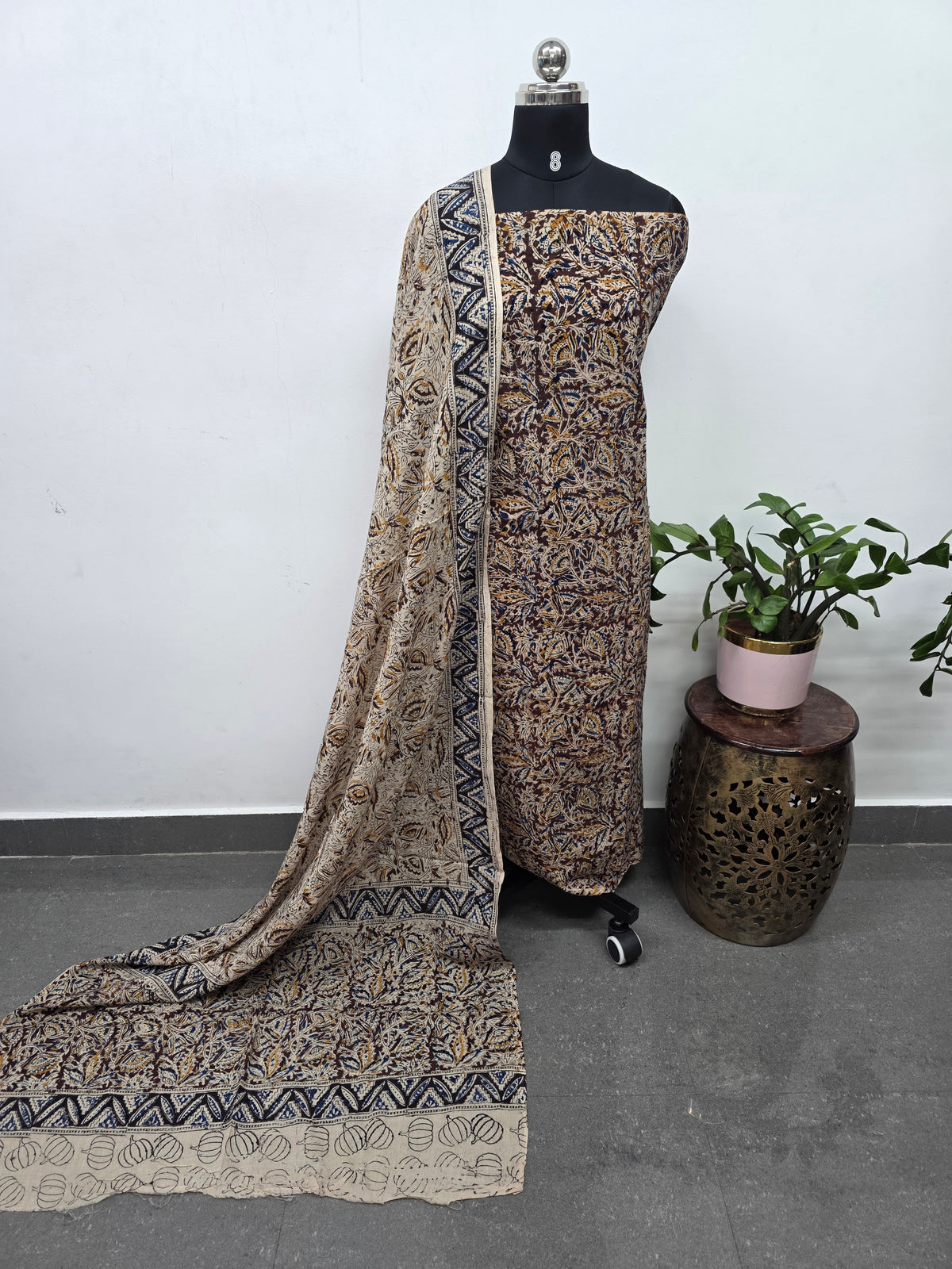 Handblock pure kalamkari cotton set(2 pcs)-AK527