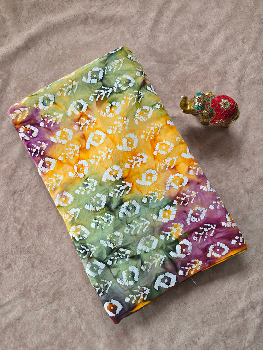 Handcrafted batik cotton running material (0.5 mtrs ) -HB9