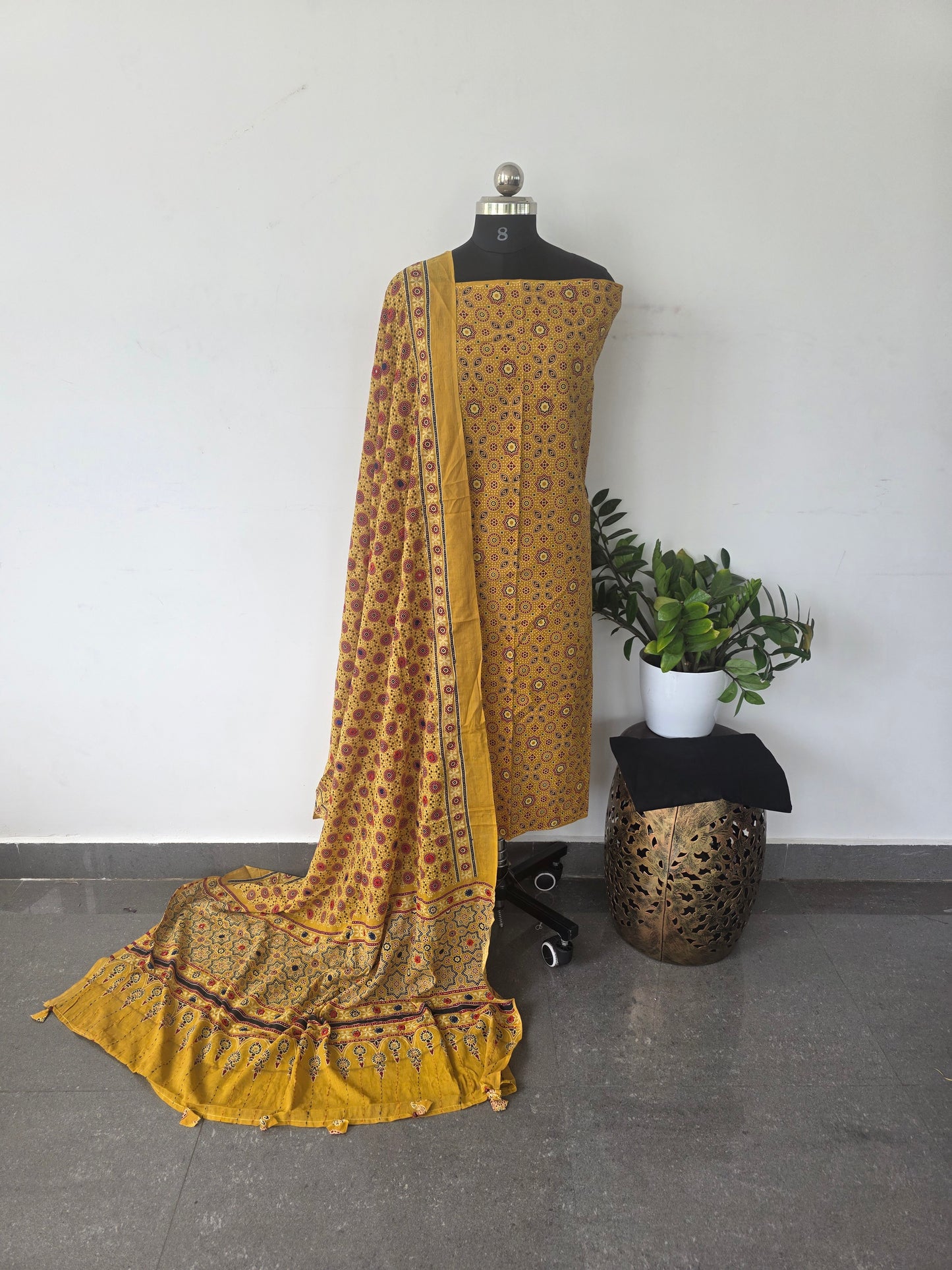 Premium ajrakh cotton set - 280