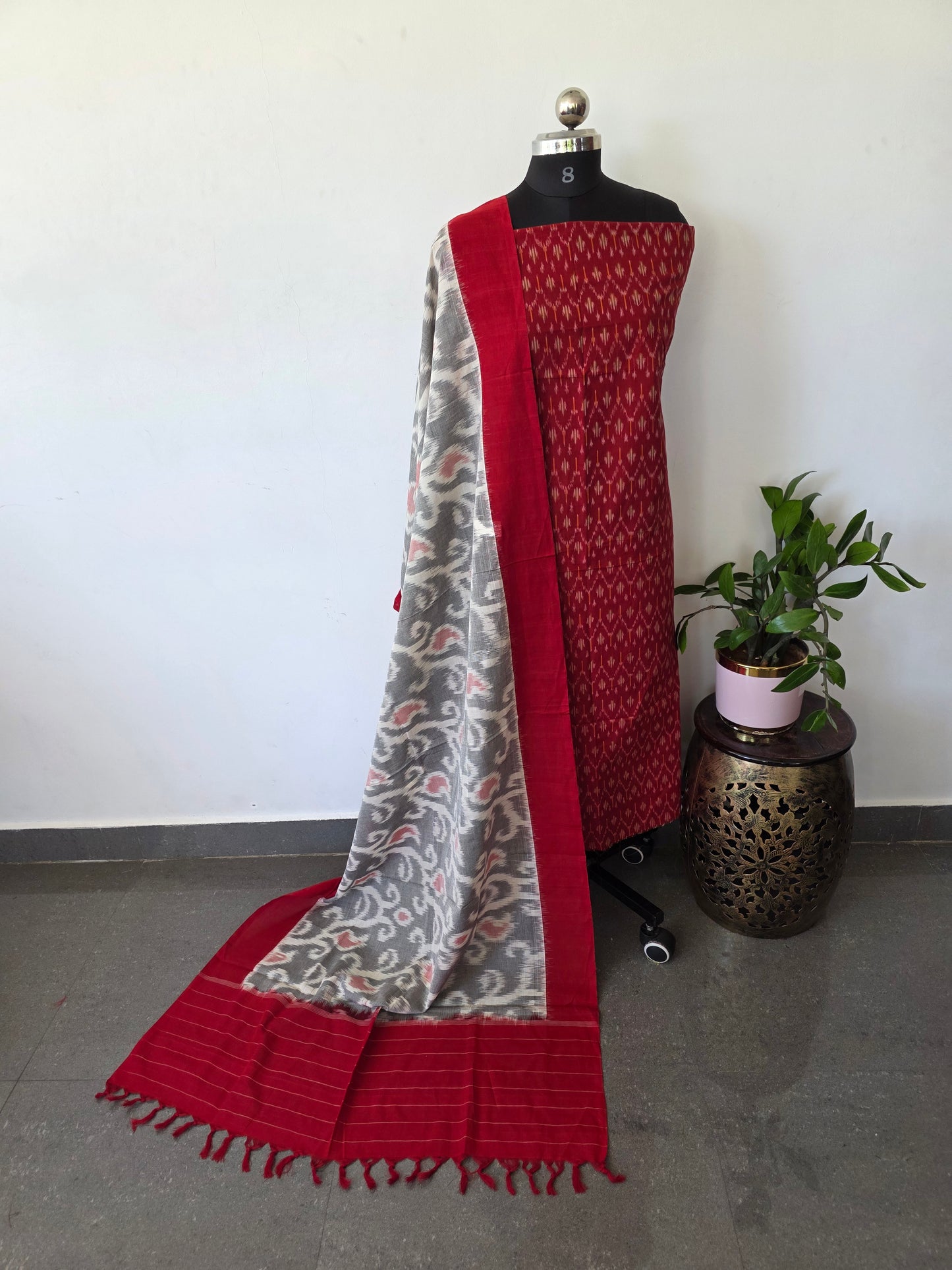 Handloom Mercerised ikkat cotton salwar set - KK113
