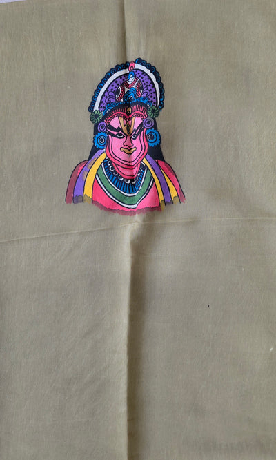 Handcrafted Kalahasthi Penkalamkari bangalore silk set - KH73