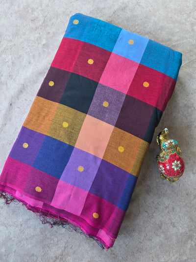 Madras kattam prewashed with butta weave fabric (4 inches*4 inches) -MD121