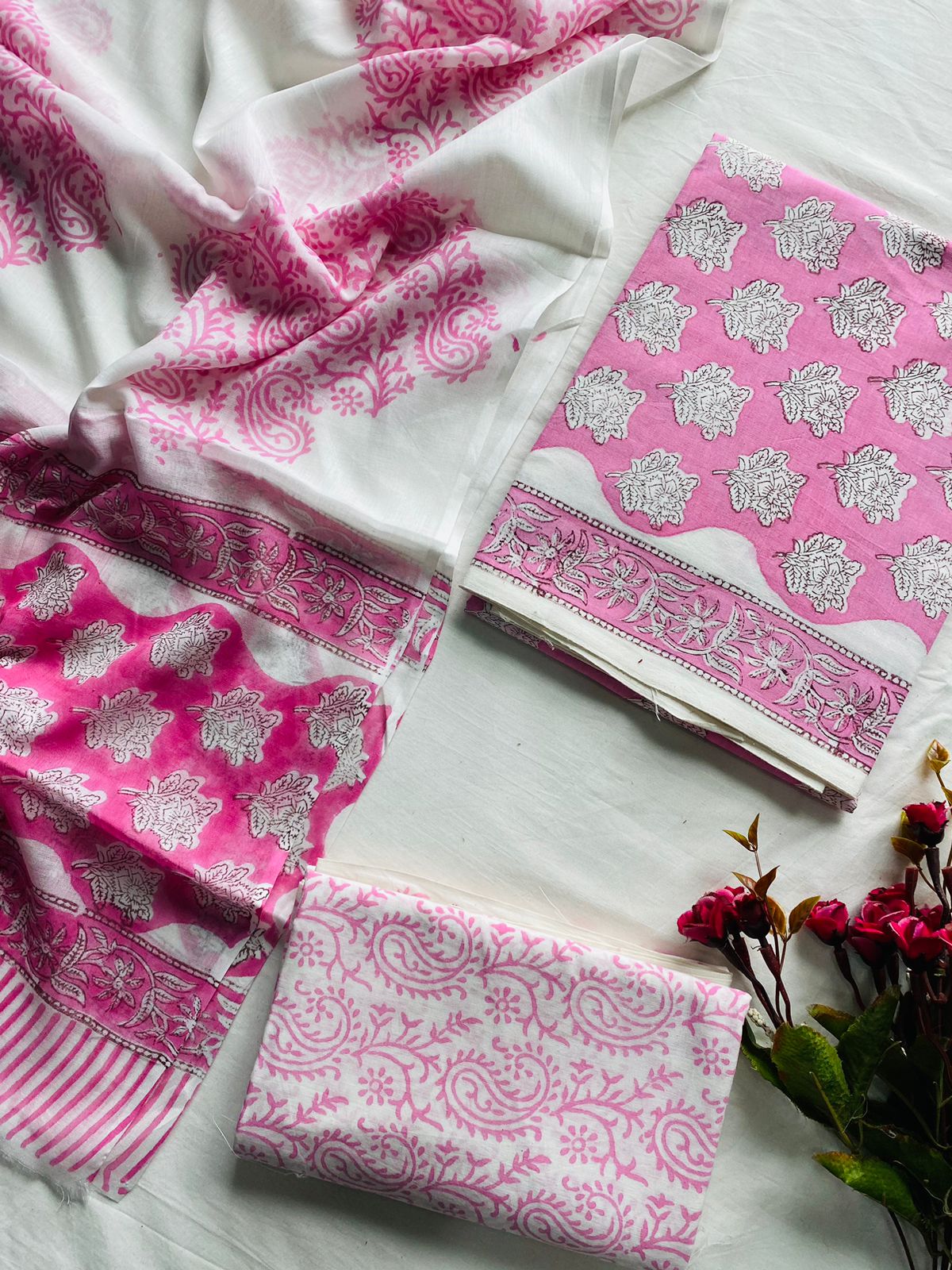 Handblock jaipuri cotton salwar set - KD36