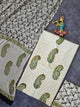 Handblock jaipuri applique cotton with chiffon shawl - JA584