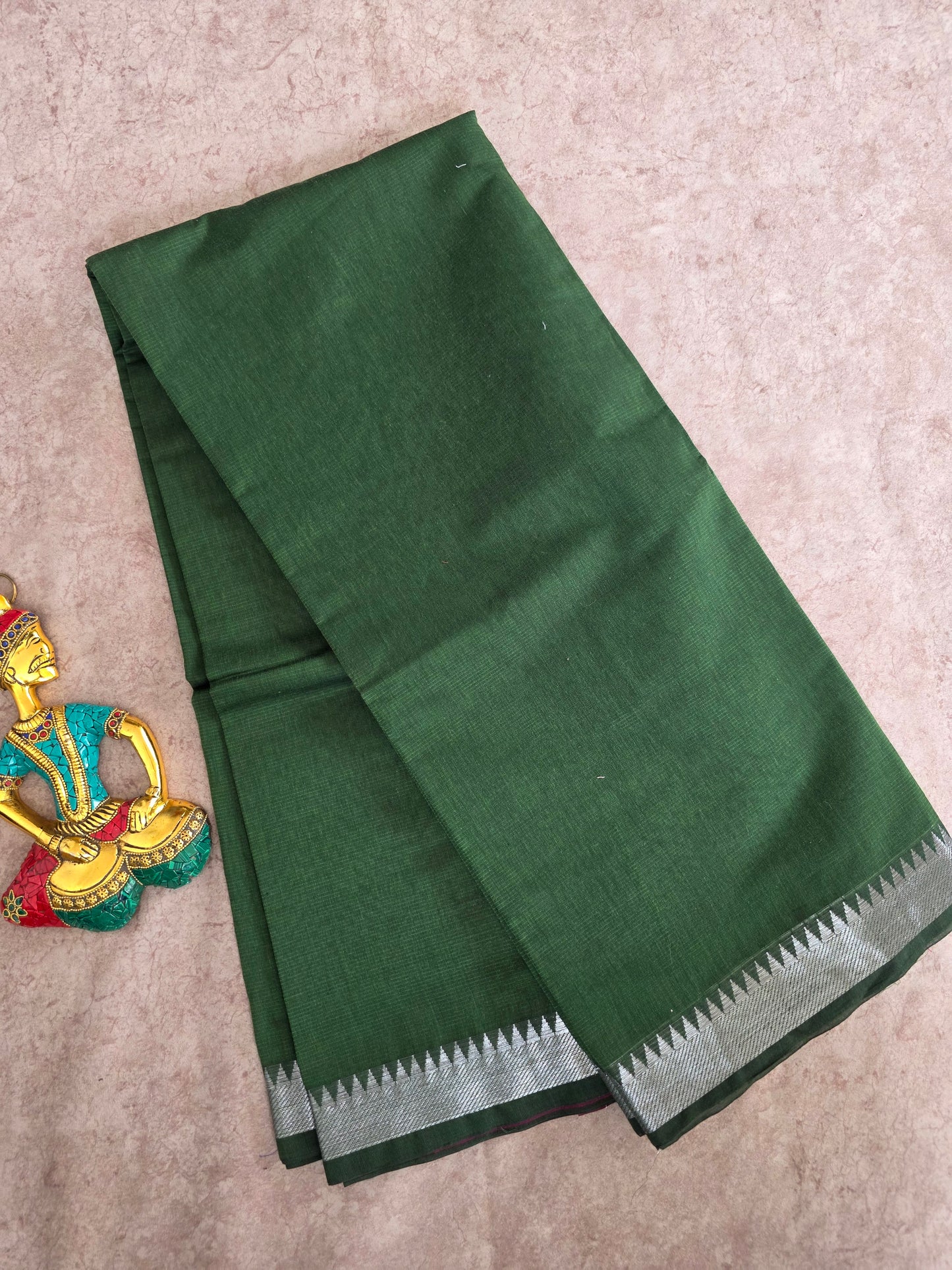 South cotton saree with metallic border - MAA182