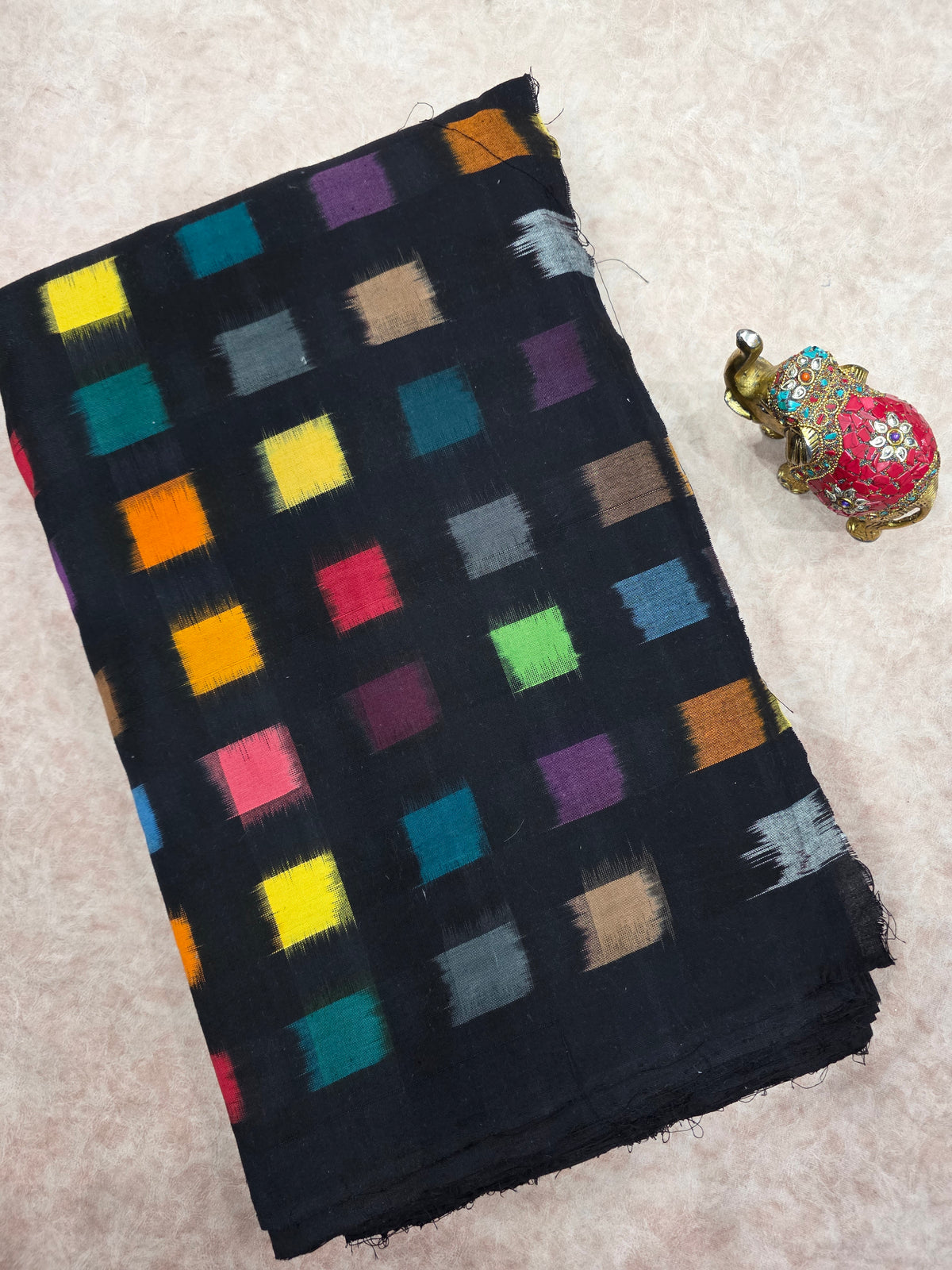 Handloom double ikkat  running material - WW410