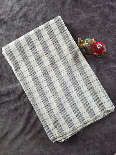 Prewashed Checked south cotton running material - HRM300