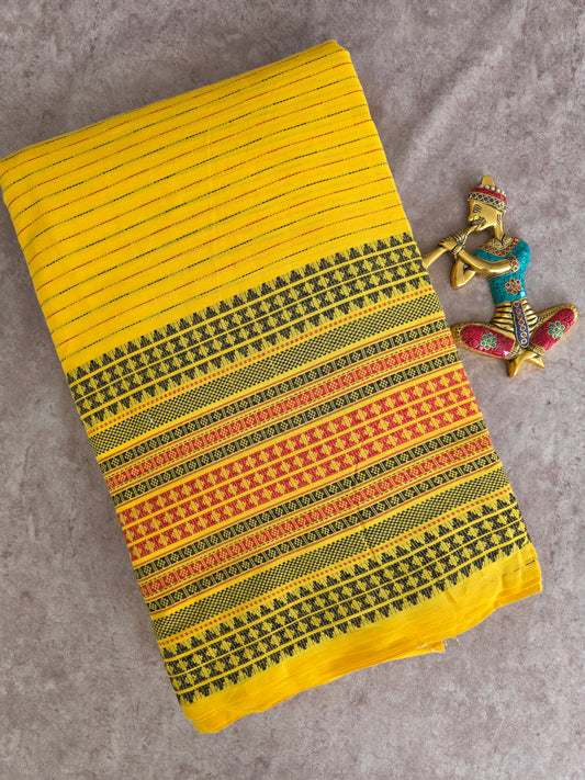 Prewashed Pure handloom cotton running material ( 0.5 mtrs ) - HRM151