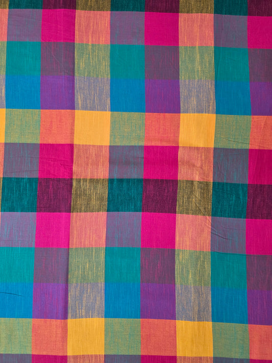 Madras kattam prewashed textured running material (1 mtr) - MD23 (4 inches*4 inches)