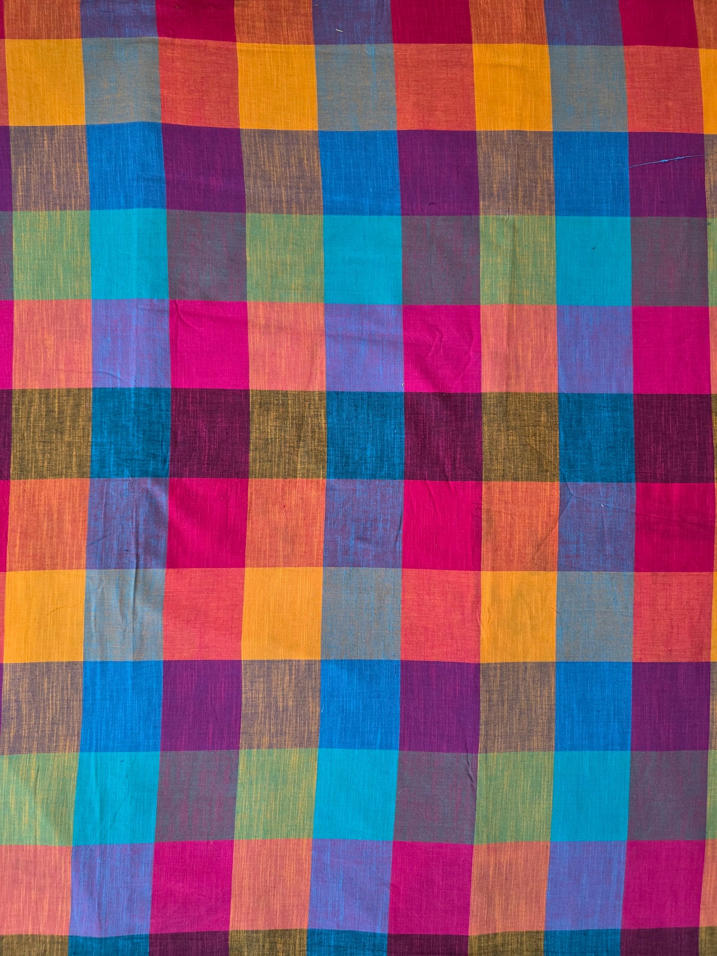 Madras kattam prewashed textured running material (1 mtr) - MD18 (4 inches*4 inches)