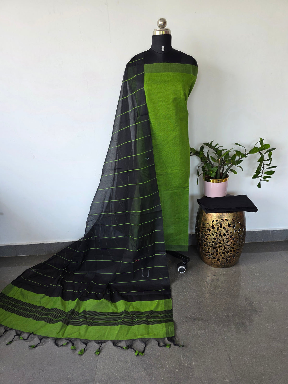 Mangalagiri cotton set with plain border -MAA204
