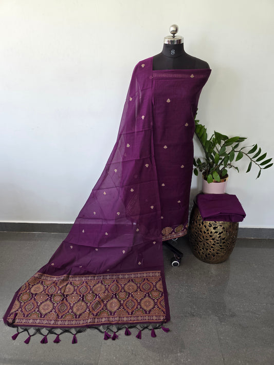 Premium jamdhani paithani silk cotton set - CLA154