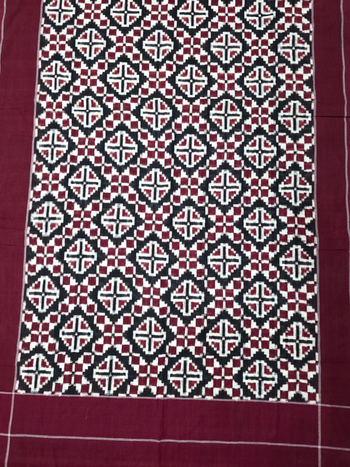 Handloom Telia rumal Double ikkat dupatta-WW738